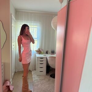 House of CB Light Pink Ruffle Mini Dress
